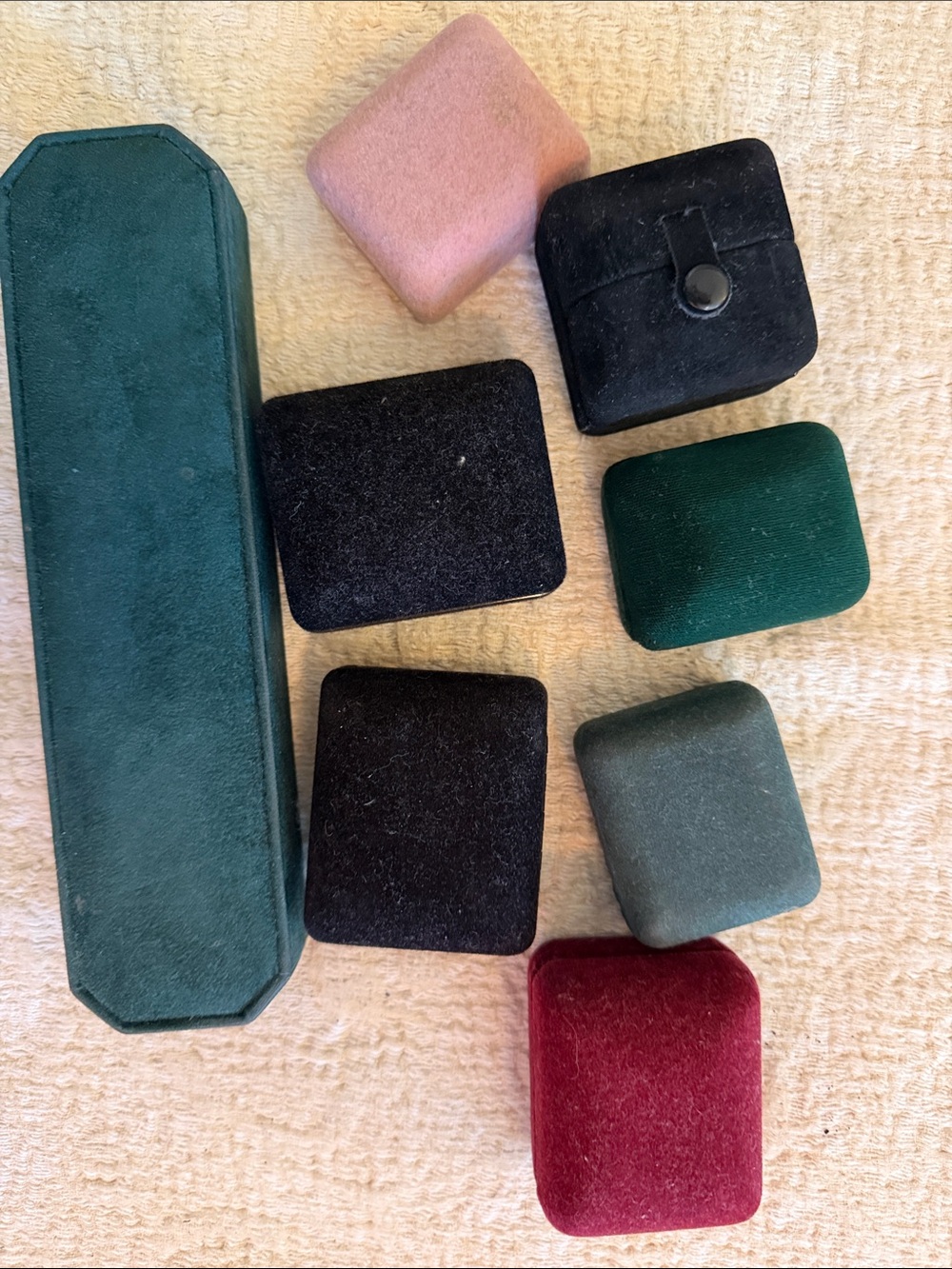 Set 8 Vintage Velvet Jewelry Boxes